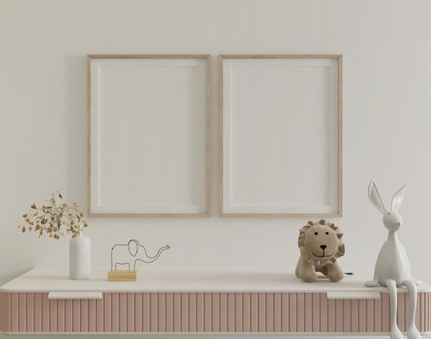 quarto de criança fofa com pôster de maquete