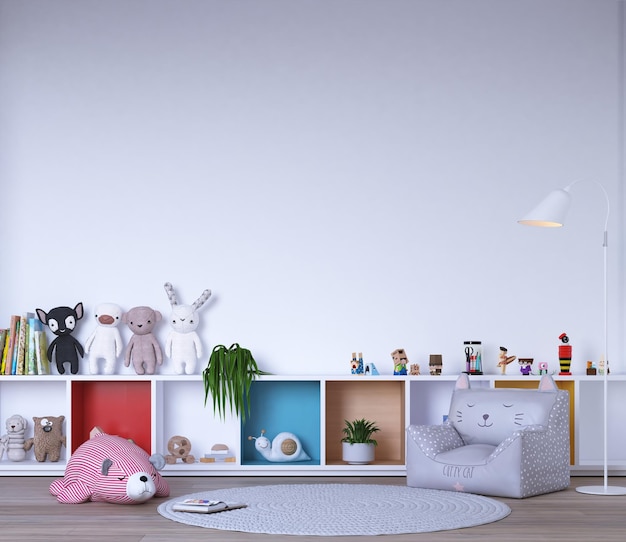 quarto de crianças bonito com maquete de parede