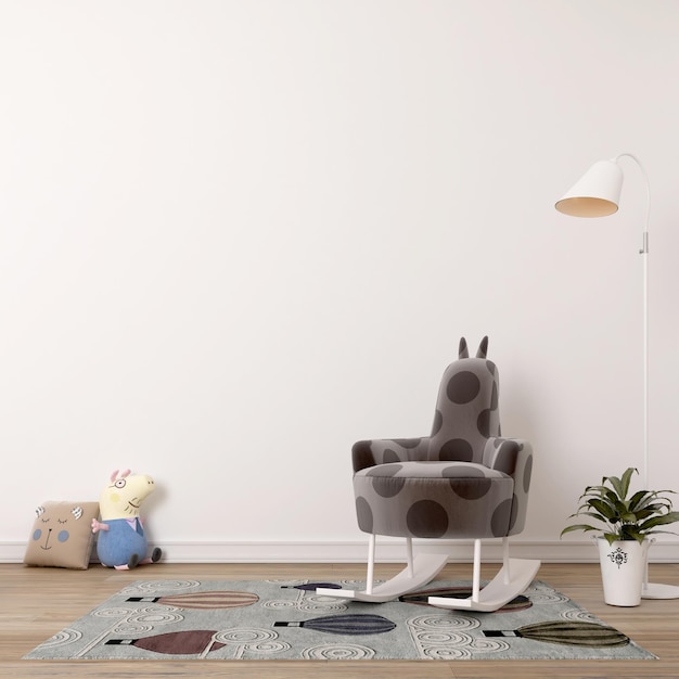 quarto de crianças bonito com maquete de parede