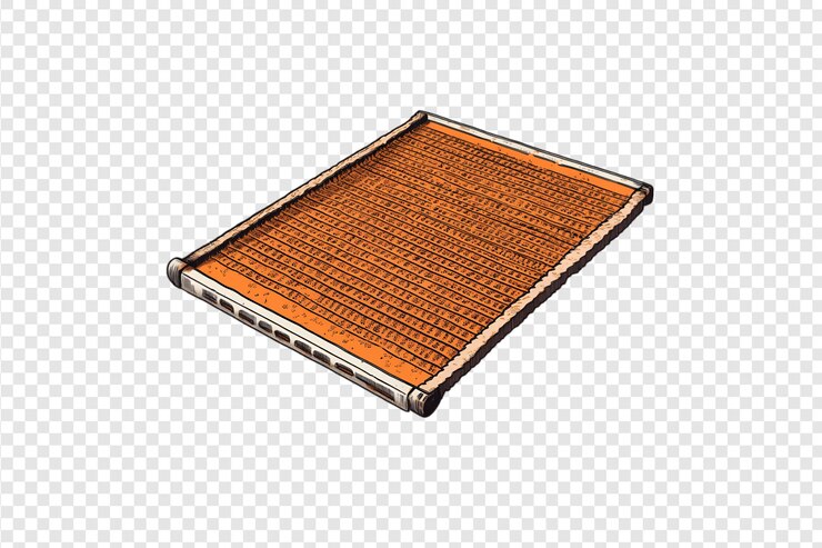 PSD quarto de tênis com ilustração de rede isolada em um fundo transparente
