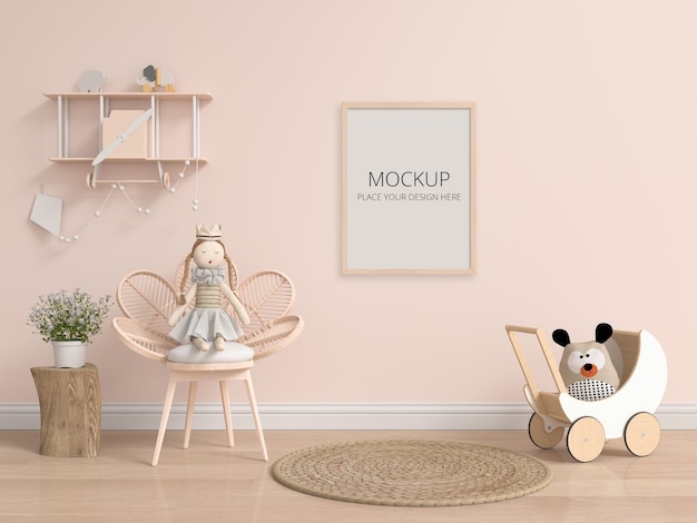 Quarto infantil marrom com maquete