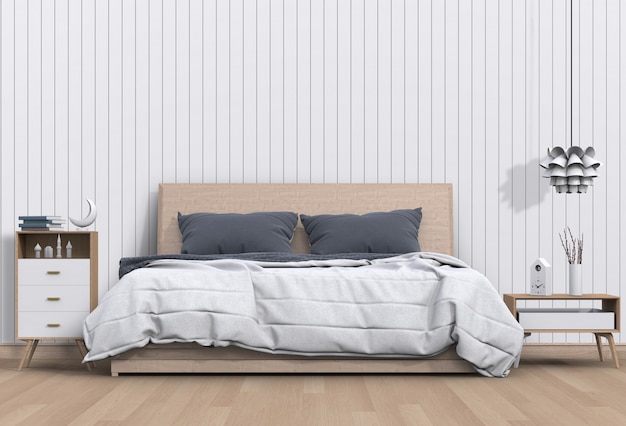 Quarto interior moderno com decoração