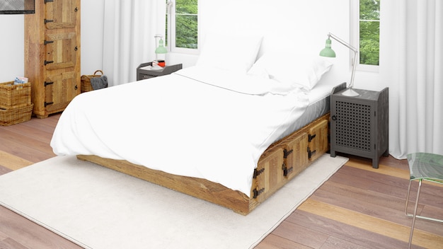 Quarto ou quarto de hotel com cama de casal e estilo aconchegante
