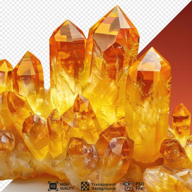 PSD de quartz cathédrale citrine de qualité supérieure de couleur jaune doré sur fond rouge