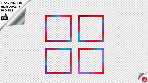 PSD quatre points icône vectorielle rouge bleu violet ruban psd transparent