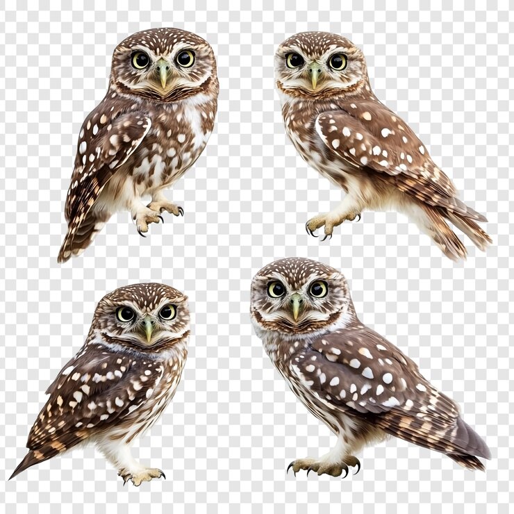 PSD quattro piccoli gufi