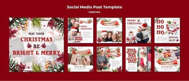 Que votre Noël soit lumineux et joyeux Instagram Posts