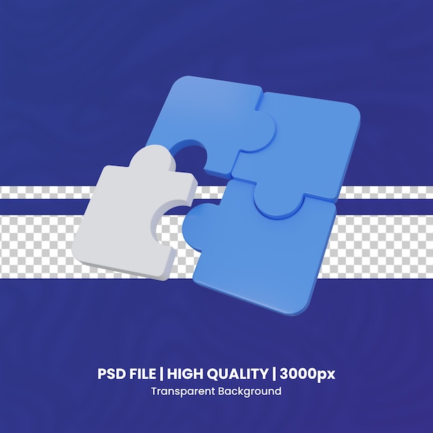 quebra-cabeça 3D de fundo transparente