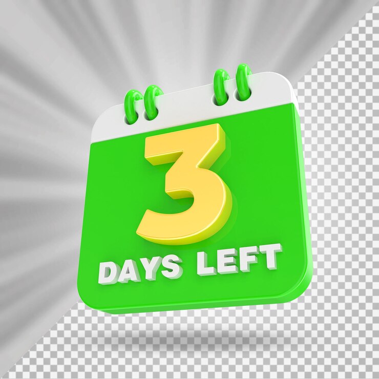 PSD quedan 3 días calendario 3d