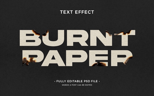 Quemar efecto de texto en papel