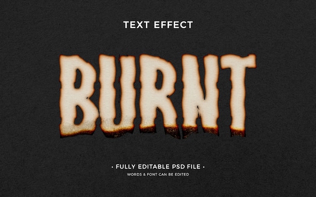 Quemar efecto de texto en papel