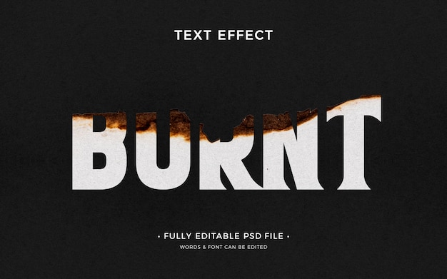 Quemar efecto de texto en papel