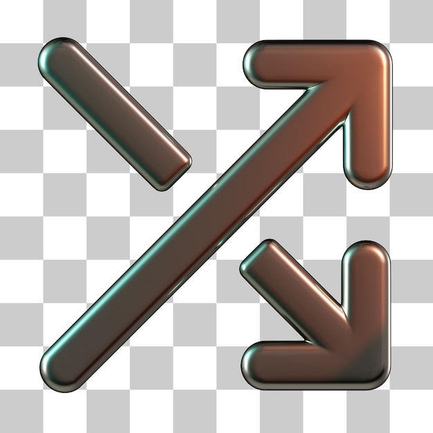 Quer Pfeil 3D-Symbol