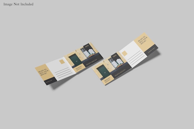 Querformat a4 trifold mockup