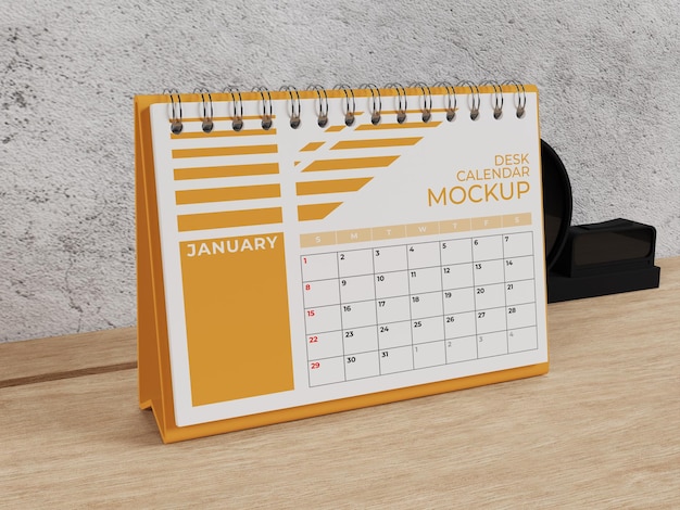 Querformat Tischkalender Mockup