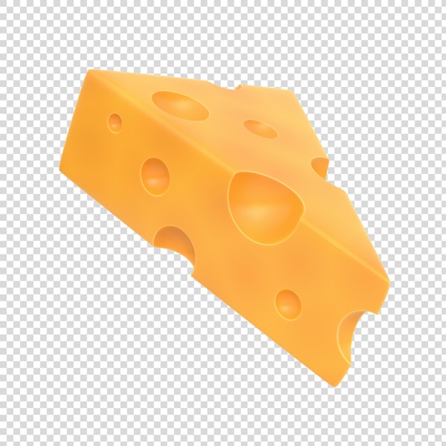 Queso aislado sobre fondo blanco 3D Render ilustración