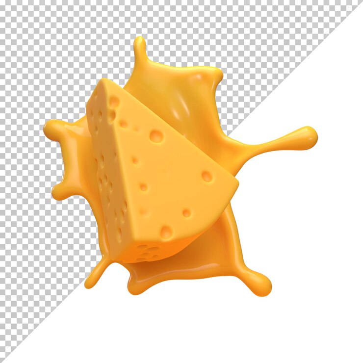 PSD queso aislado sobre fondo blanco