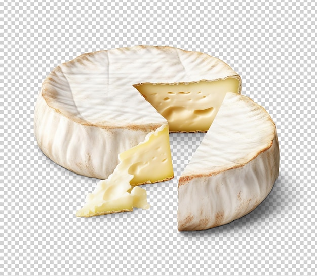 PSD queso brie cortado en transparente