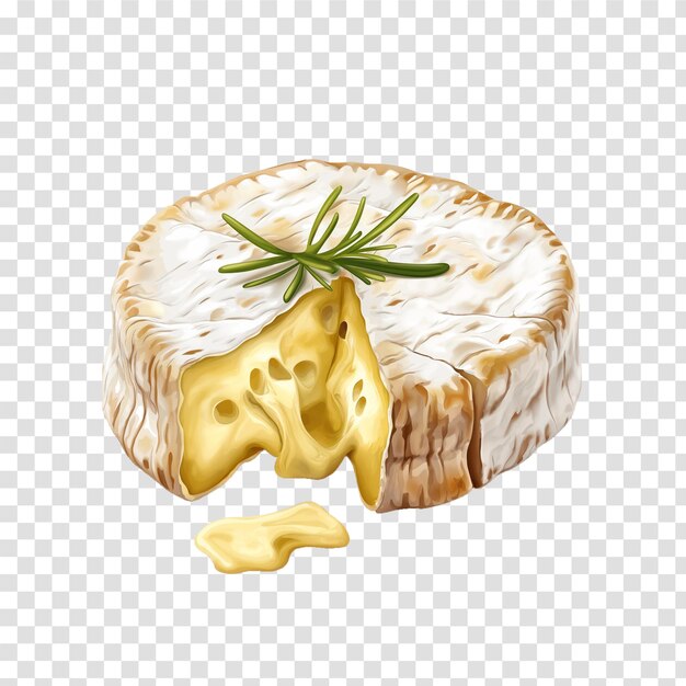 PSD queso camembert sobre un fondo transparente