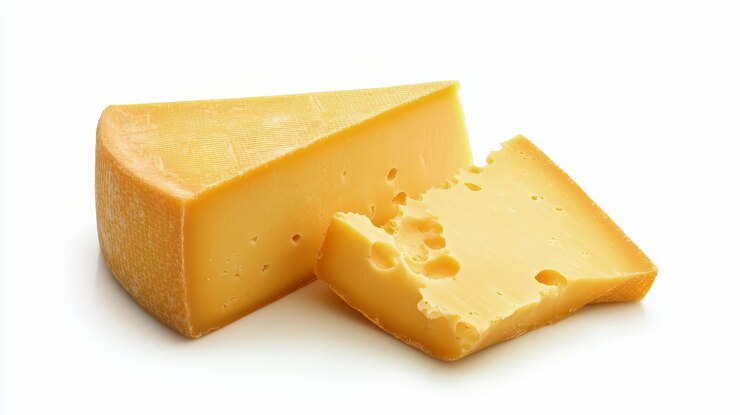 PSD queso gruyere aislado sobre un fondo transparente