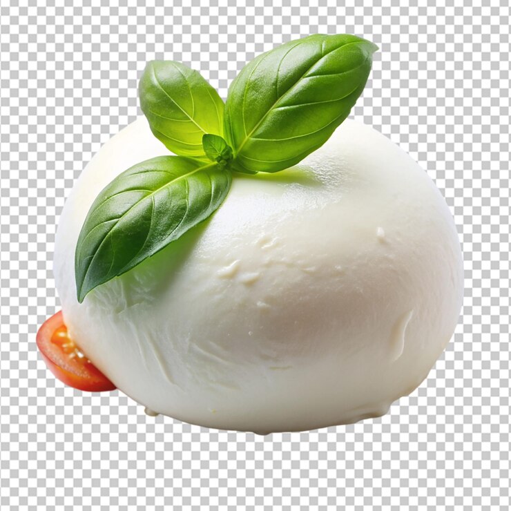 PSD queso mozzarella sobre un fondo transparente