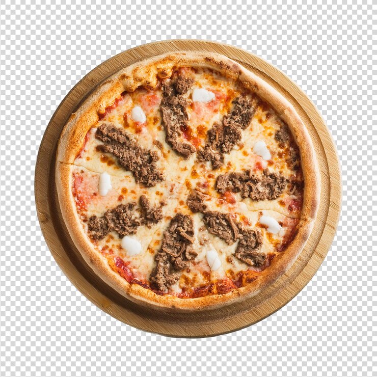 Queso de pizza de lujo italiano sobre un fondo transparente
