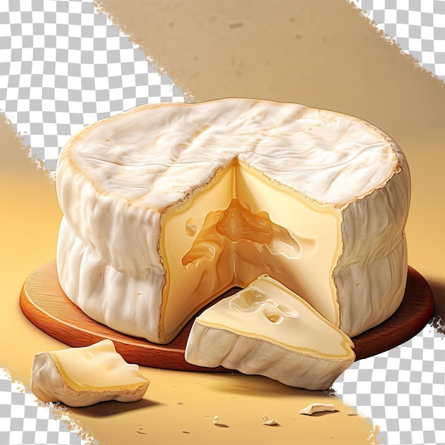 PSD quesos como el brie y el camembert exhibidos solos sobre un fondo transparente