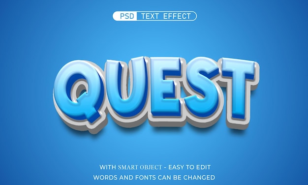 Quest-Text-Effekt im 3D-Stil