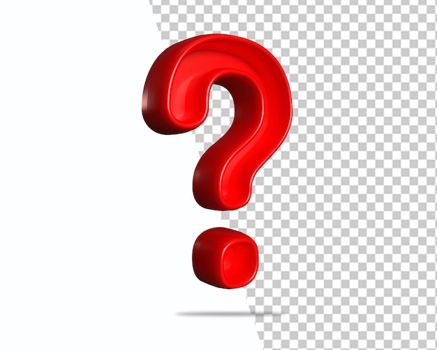 Question ask mark 3d red icon