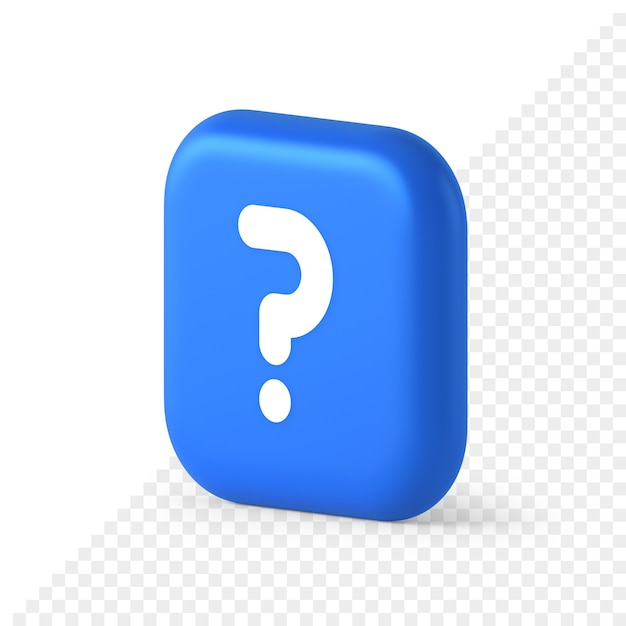 question mark button advise attention answer faq point internet info support 3d isometric icon