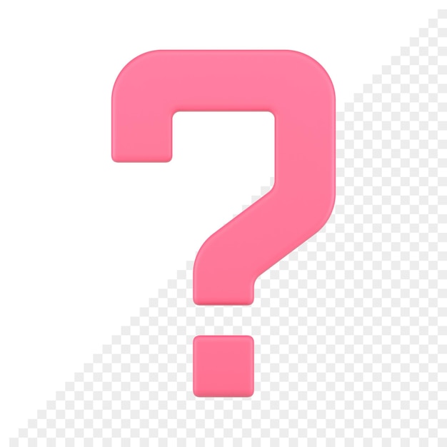Question mark help support pink quick tips attention warning symbol front view 3d icon