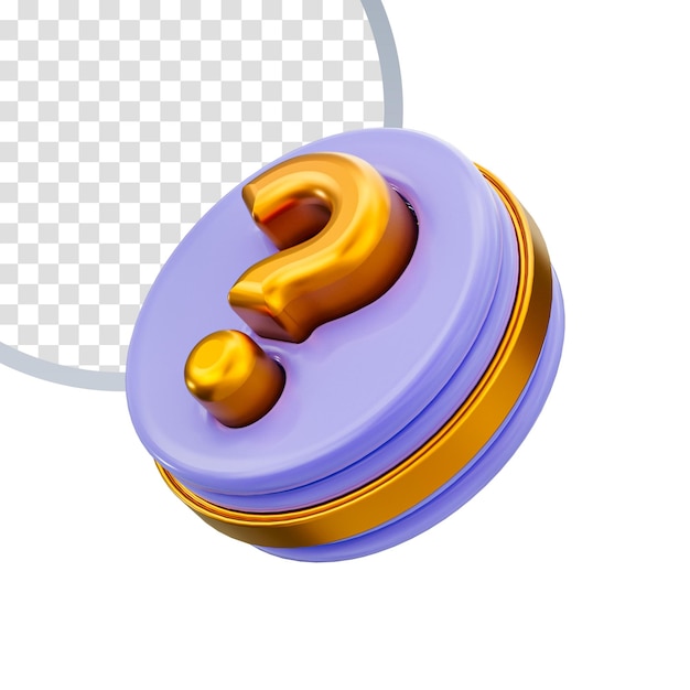 question mark icon 3d render concept on white background