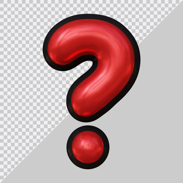 question mark or ask symbol in 3d render