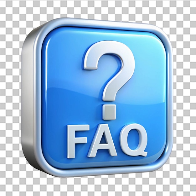 Questions fréquemment posées icône de vue latérale isolée sur fond transparent