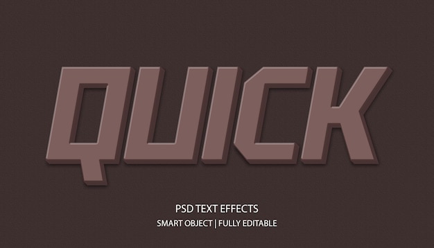 Quick 3D TEXT EFFECT PSD (PDF) El texto es muy fácil de leer.
