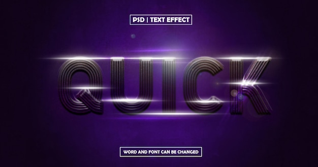 Quick text effect with dark style