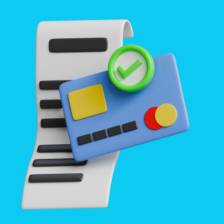 PSD quittung und debitkarte 3d-symbol