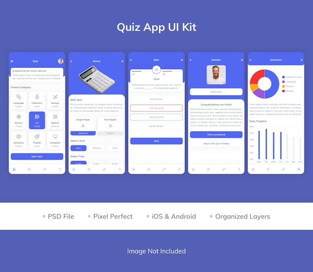 Quiz game app ui kit