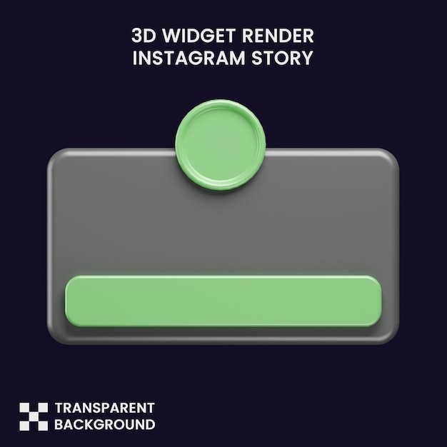 quiz widget instagram story in 3d rendering