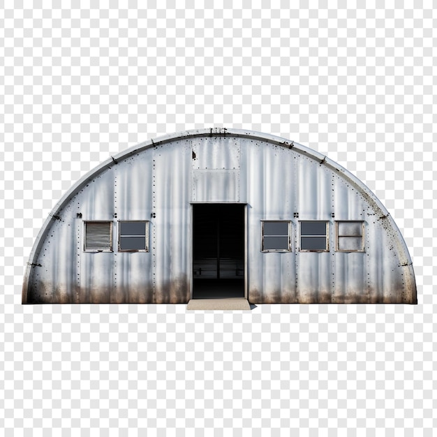 Quonset hut casa isolada em fundo transparente