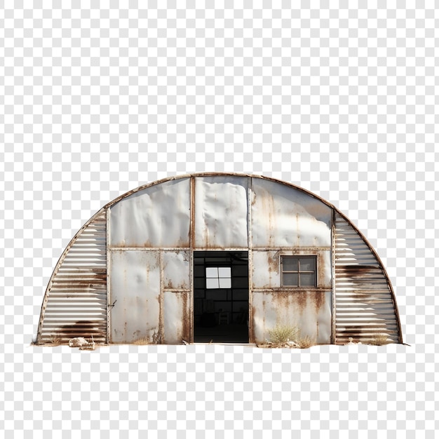 PSD quonset hut casa isolada em fundo transparente