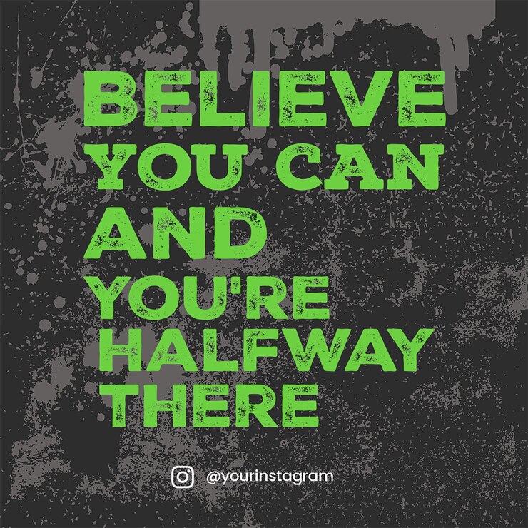 PSD quotes motivacionales en el fondo de la pared de la plantilla de la publicación de instagram