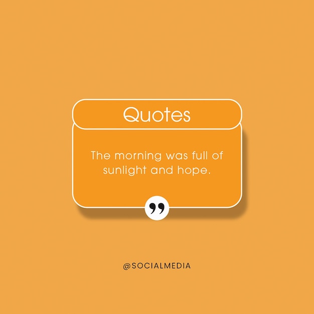 Quotes de PSD con fondo naranja en la plantilla de la publicación de Instagram