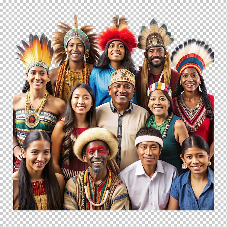 PSD quotpowerful depiction of indigenous peoples from various culturesquot on transparent background