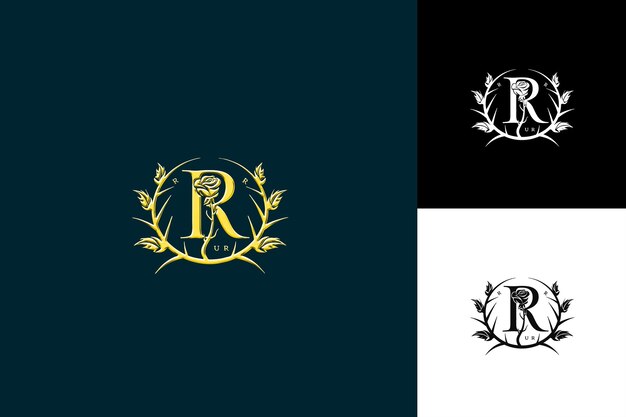 R con combinación de letras Mark Diseño de logotipo Estilo con R Forma Ilustración Diseño vectorial de logotipo