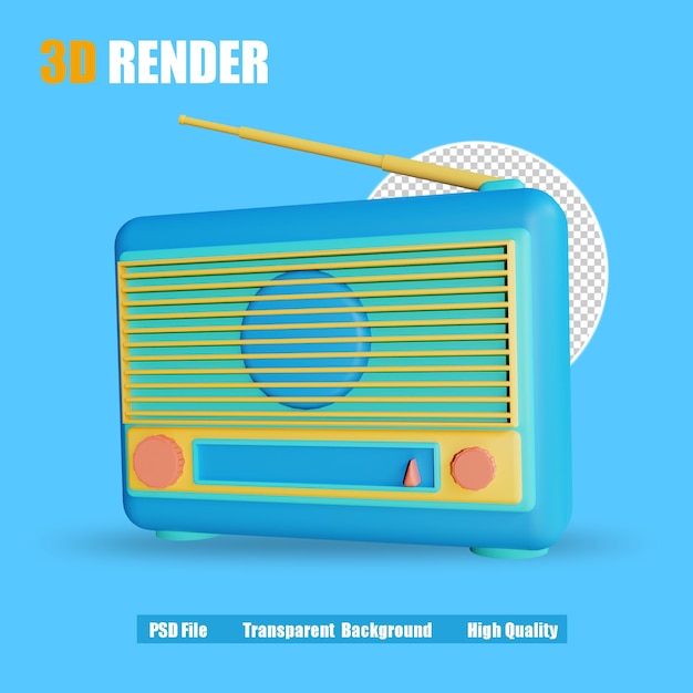 RÁDIO 3D RENDER ICON