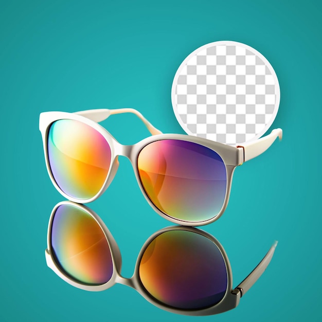 PSD r pacote de óculos de sol coloridos para o verão