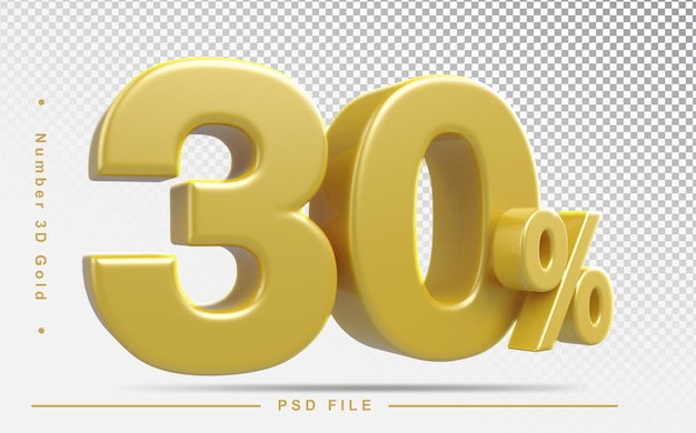 Rabatt 30 prozent goldenes element 3d