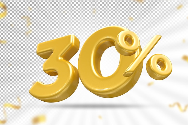 Rabatt 30 Prozent Luxusgoldangebot in 3d