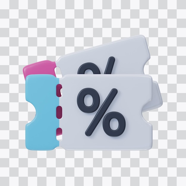 Rabatt Gutscheinkarte 3D-Symbol